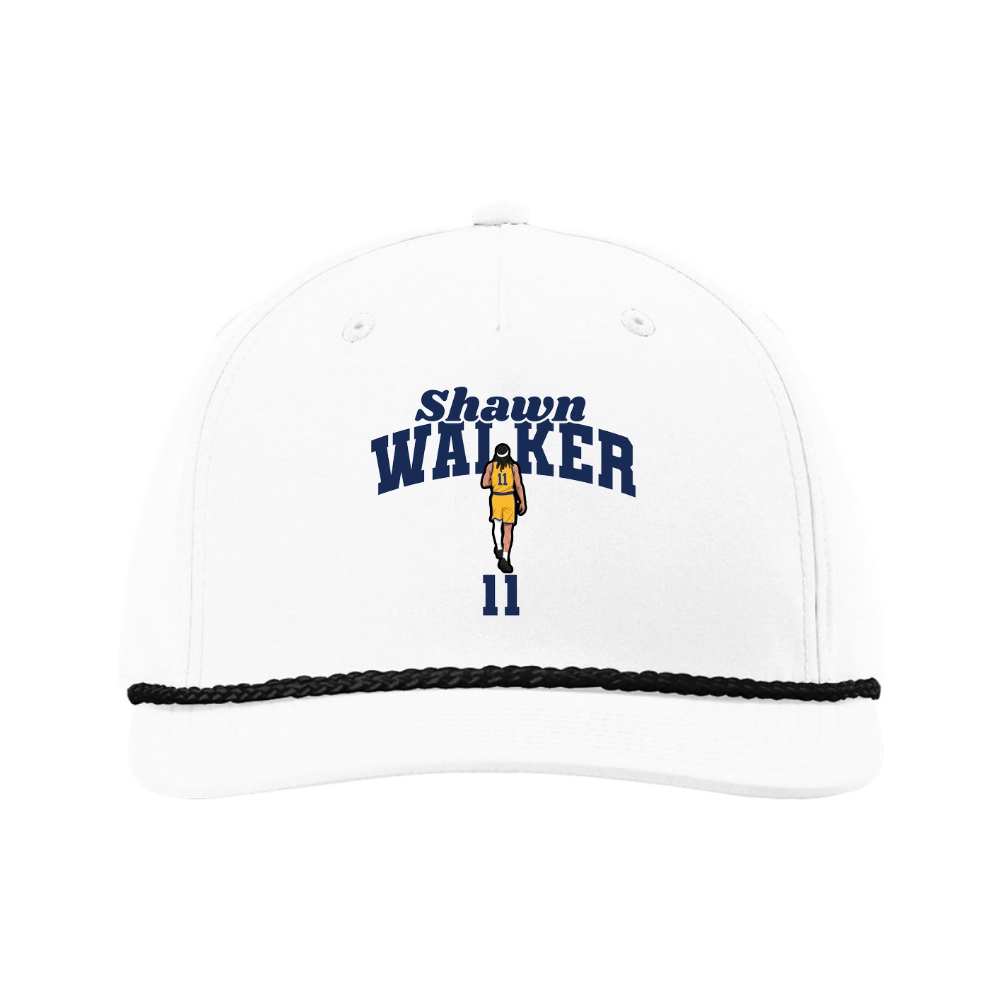 Five-Panel Classic Rope Cap — Signature Arch in White