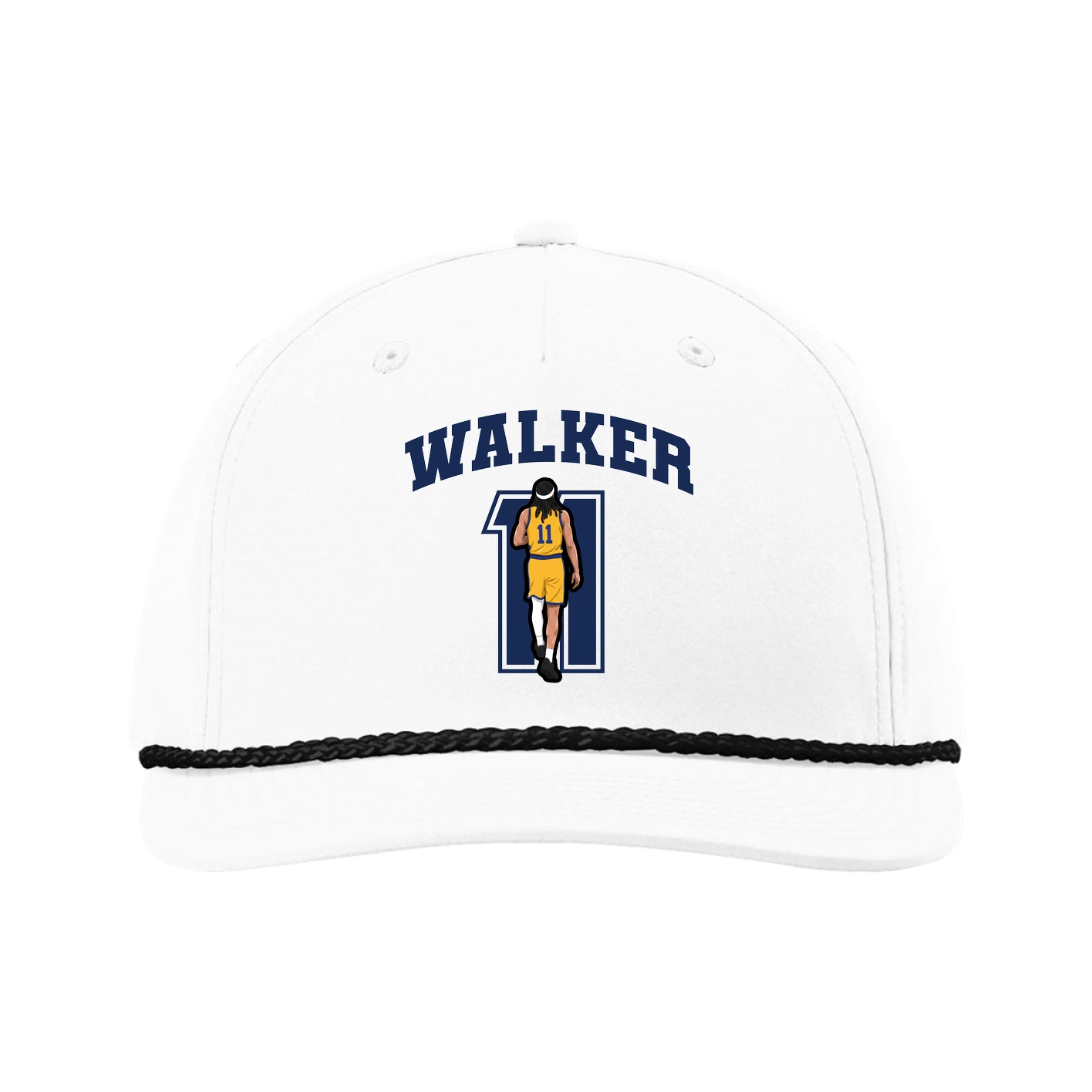 Five-Panel Classic Rope Cap — Number in White