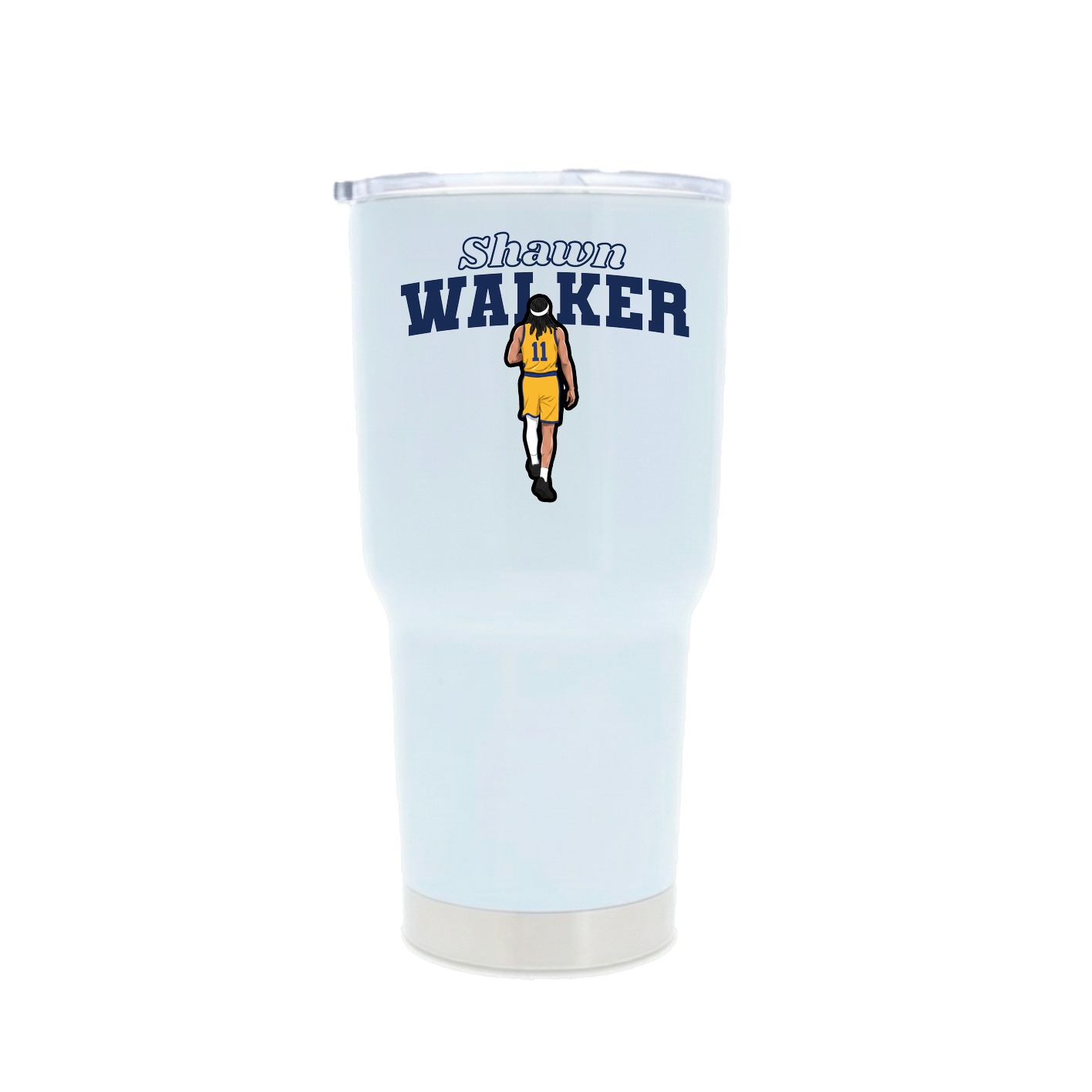 30oz Stainless Steel Tumbler — Name Arch in White