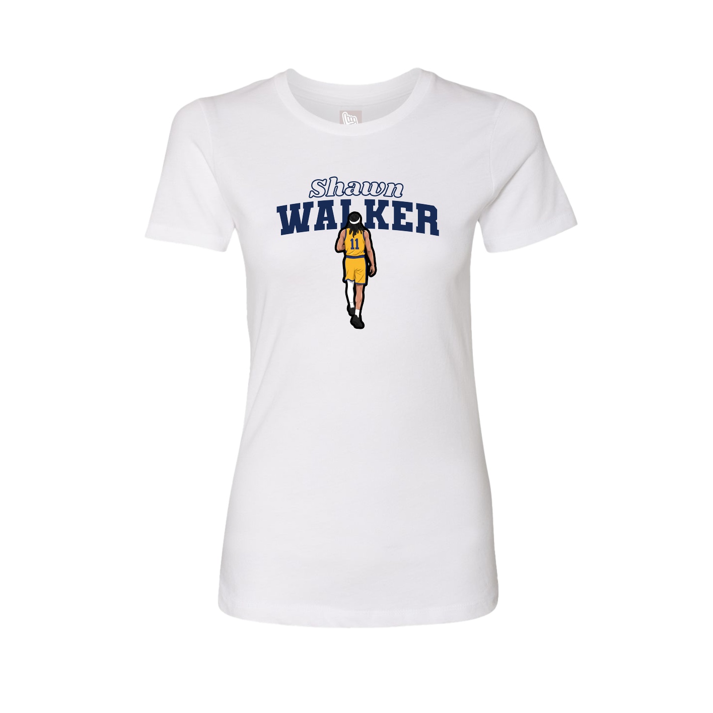 Fitted Women's Tee — Name Arch in White