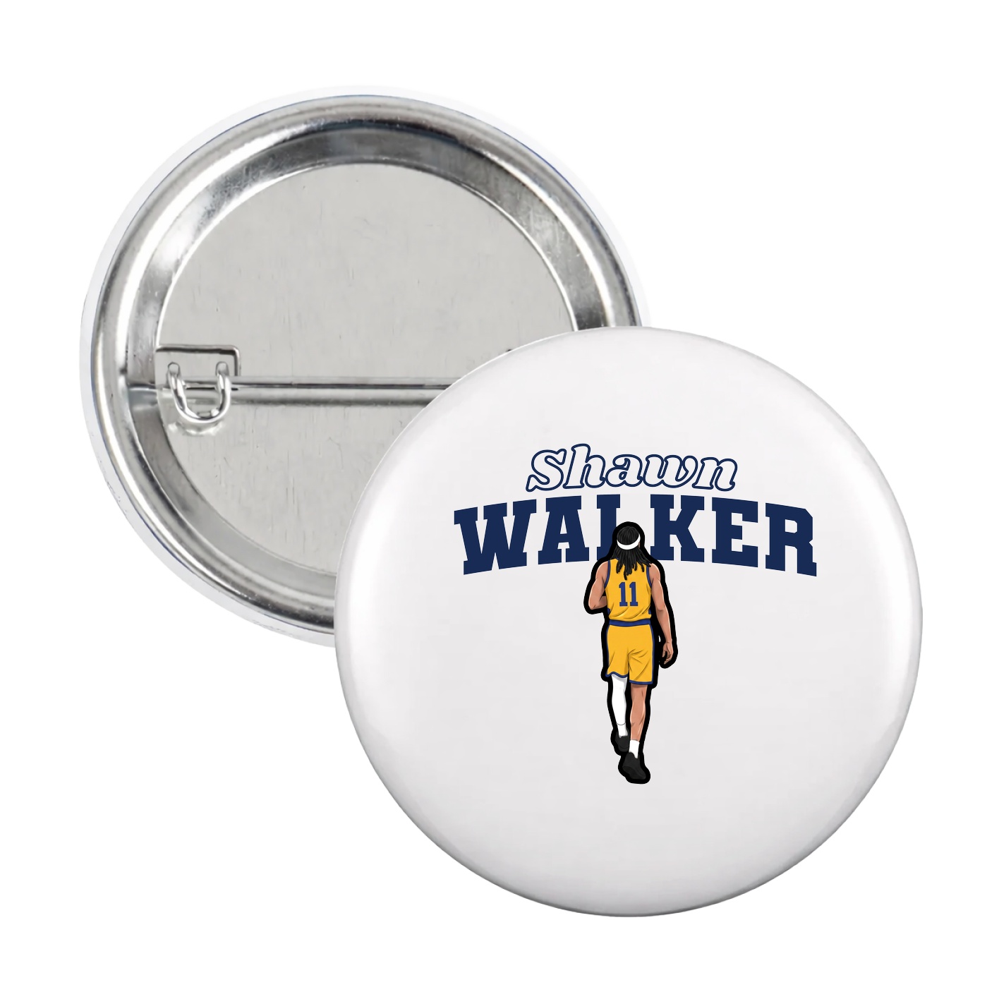 Game Day Button — Name Arch in White