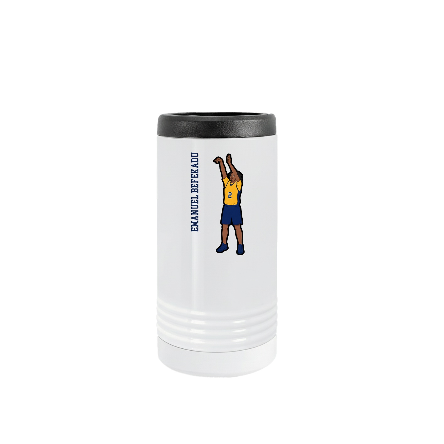 Slim Beverage Holder — Name Vertical in White