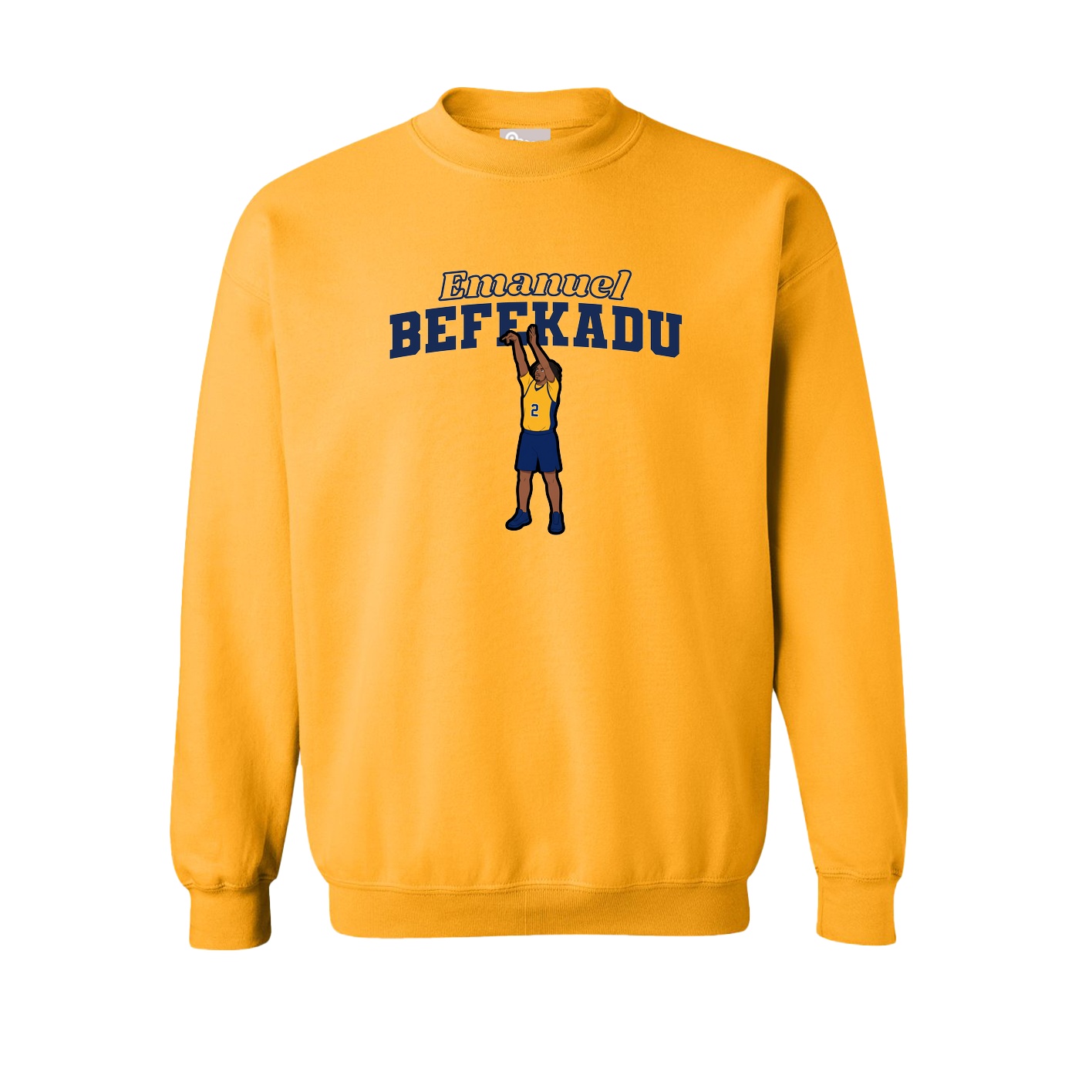Fleece Crew — Name Arch in Gold