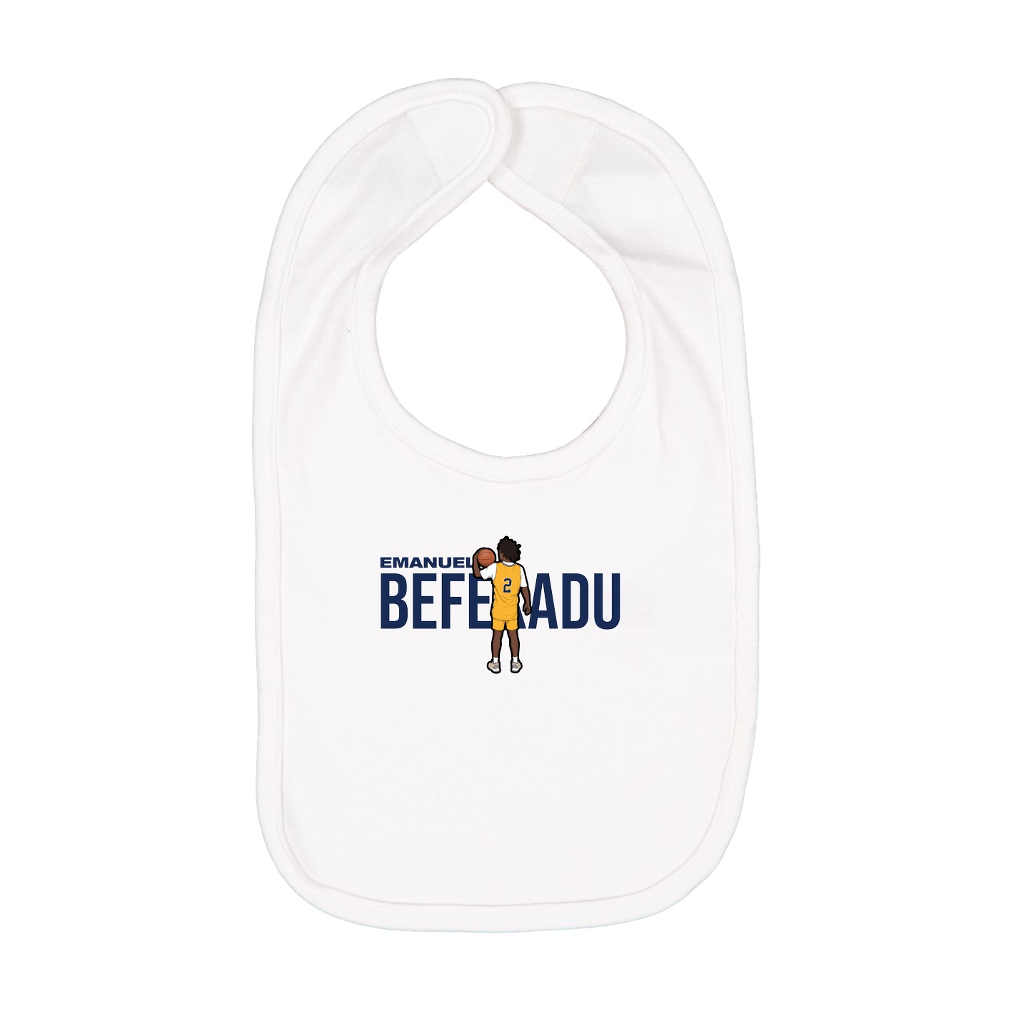 Infant Bib — Player Name in White