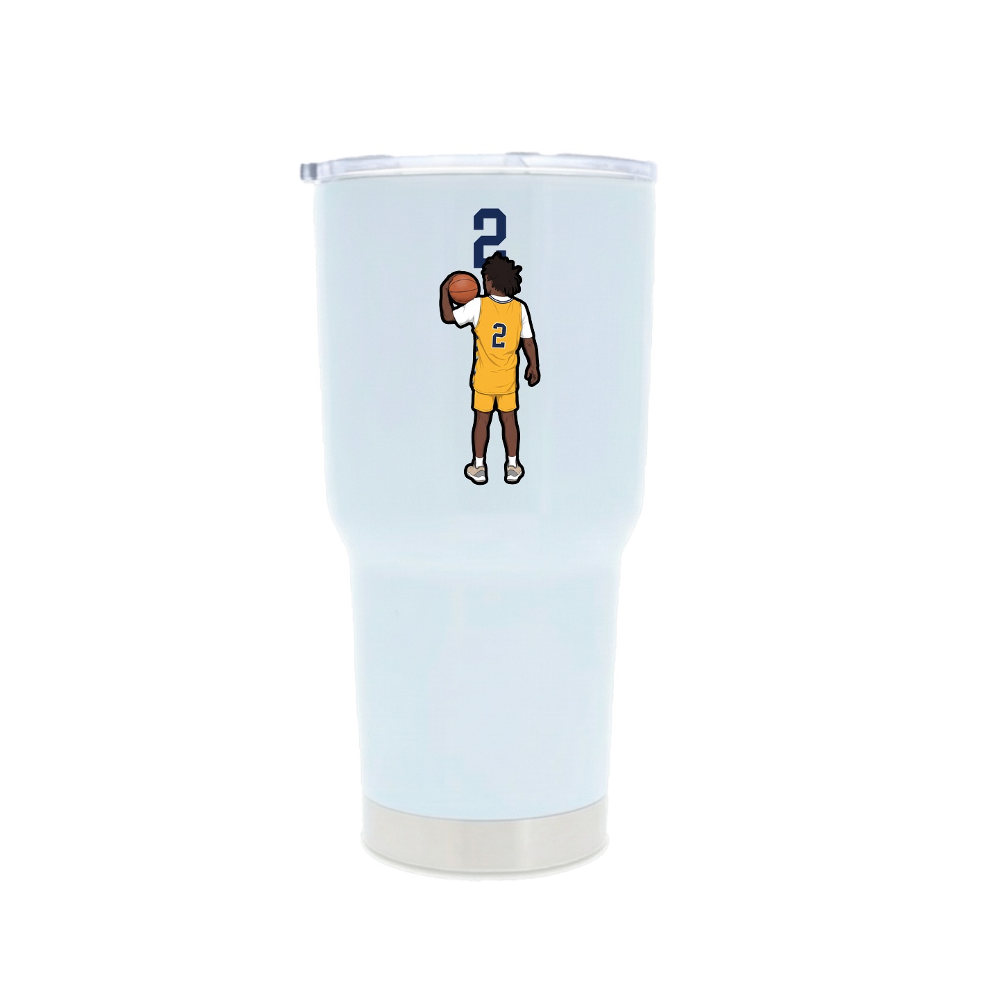 30oz Stainless Steel Tumbler — Number Top in White