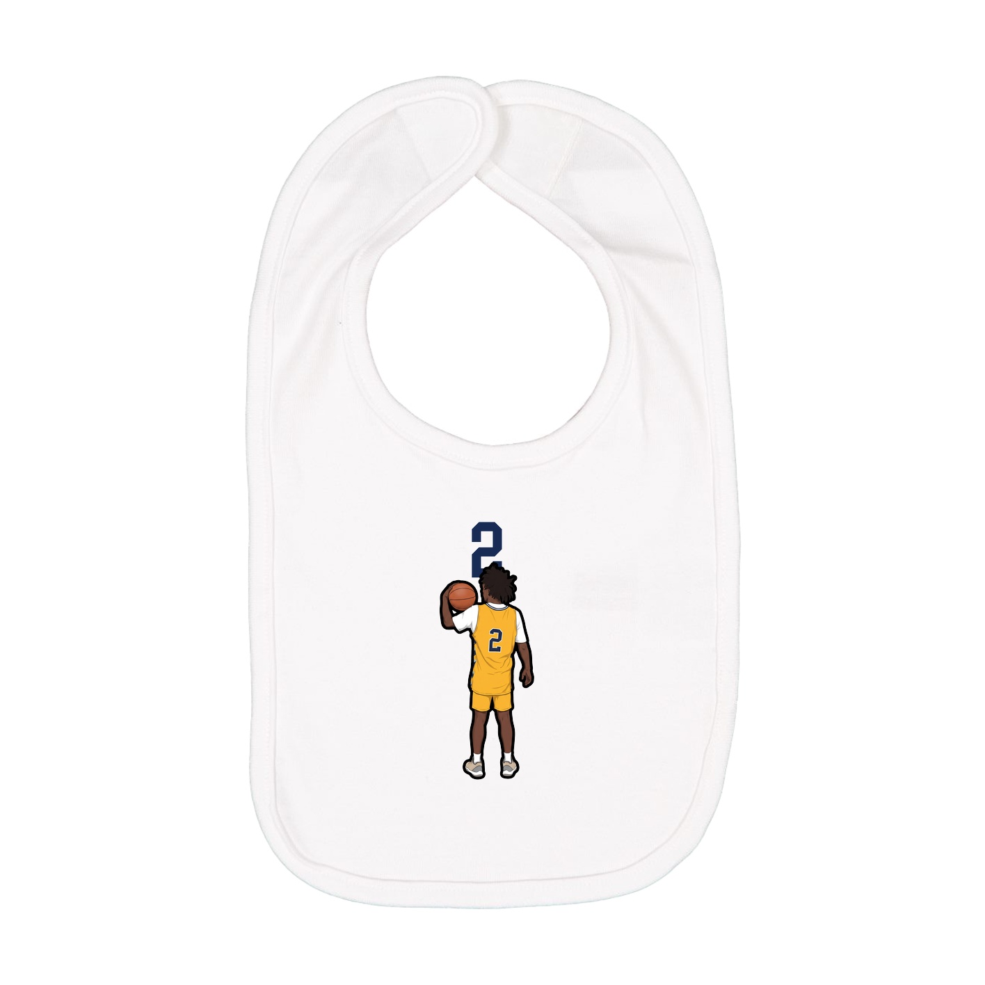 Infant Bib — Number Top in White