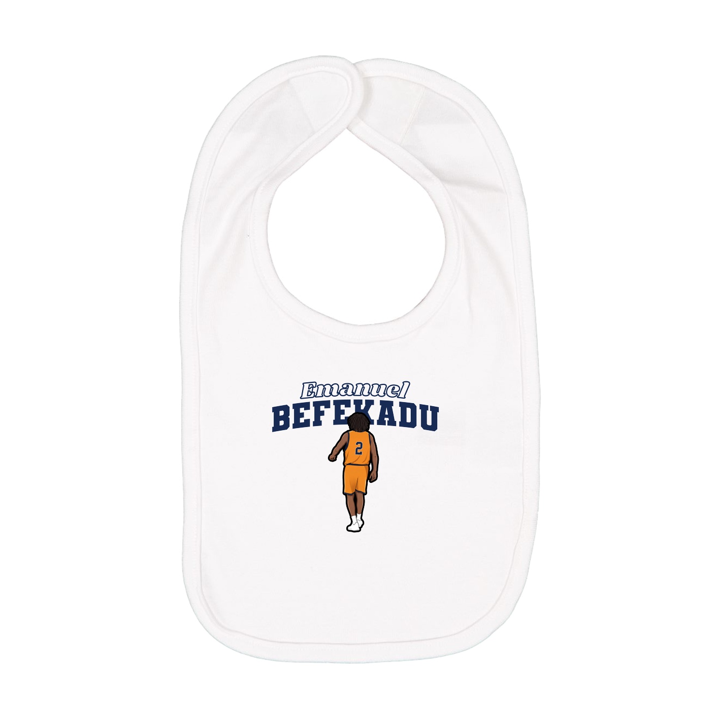 Infant Bib — Name Arch in White