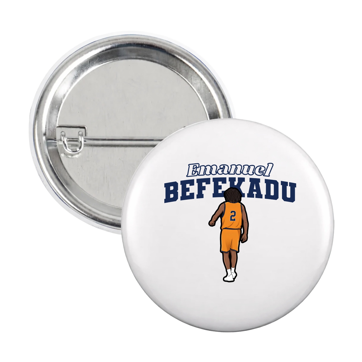 Game Day Button — Name Arch in White