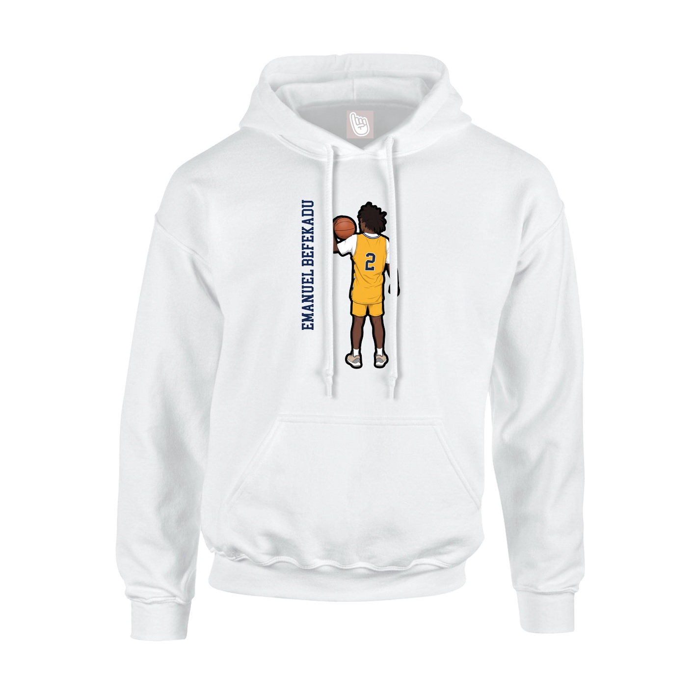Youth Hoodie — Name Vertical in White