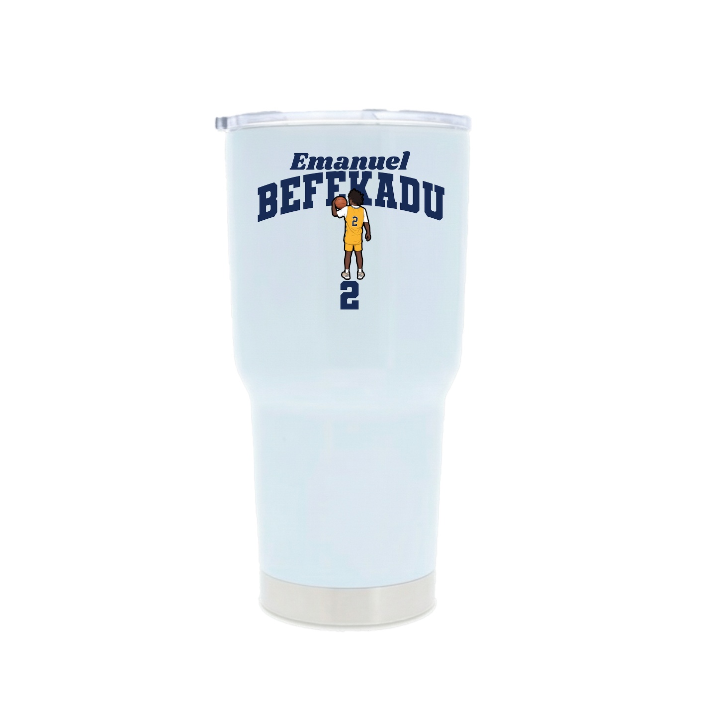 30oz Stainless Steel Tumbler — Signature Arch in White