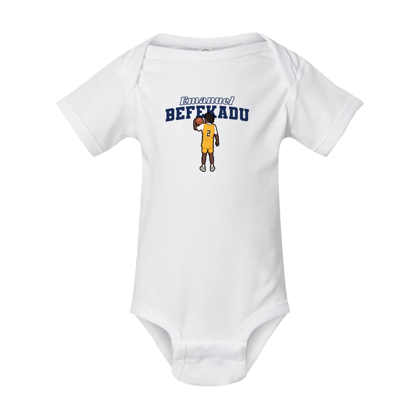 Baby Onesie — Name Arch in White