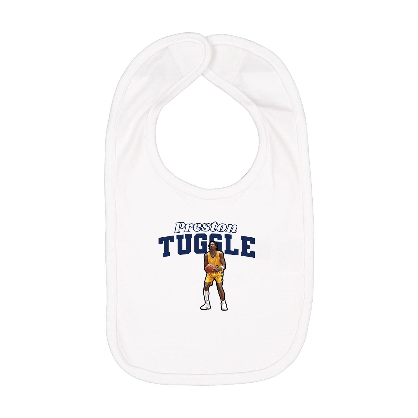 Infant Bib — Name Arch in White