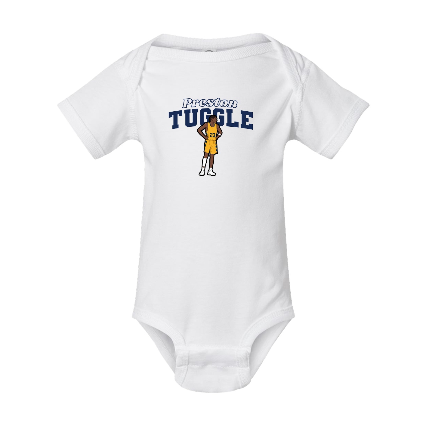 Baby Onesie — Name Arch in White