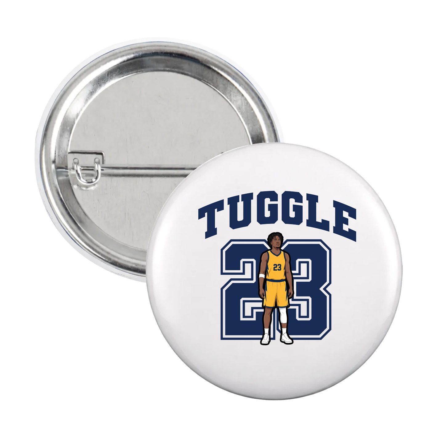 Game Day Button — Number in White