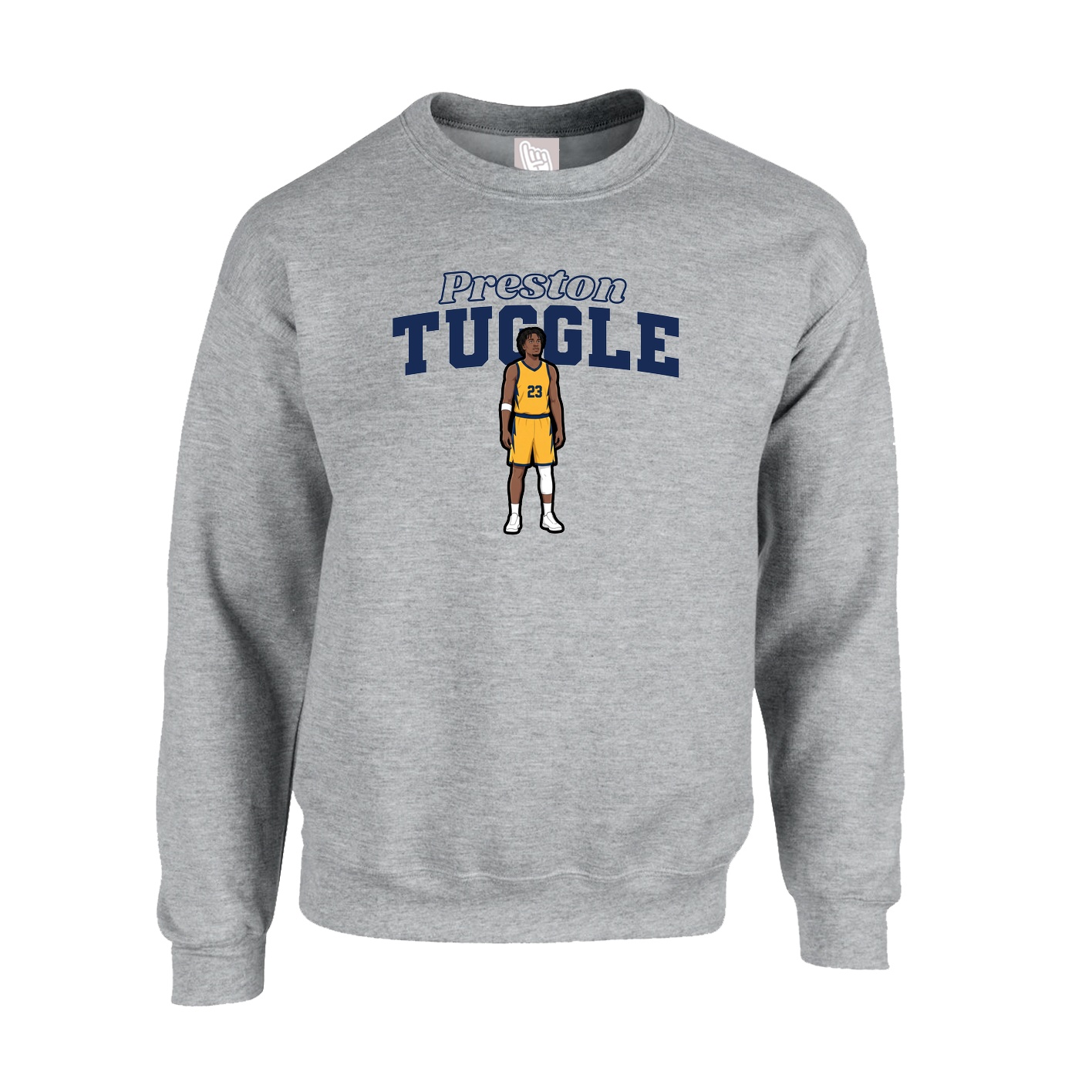 Fleece Crew — Name Arch in Grey
