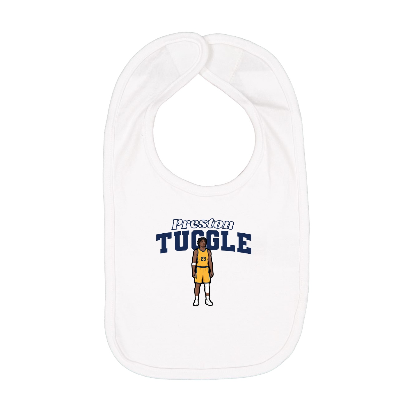 Infant Bib — Name Arch in White