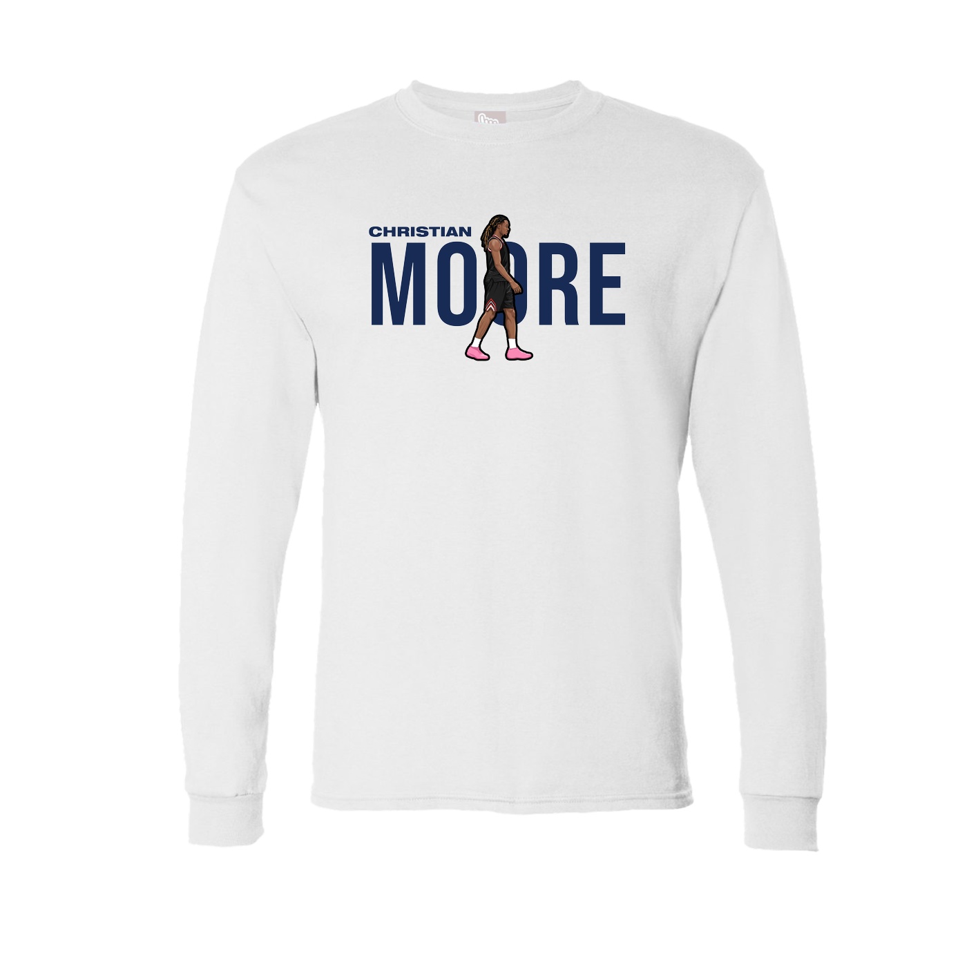 Long Sleeve Tee — Player Name in White