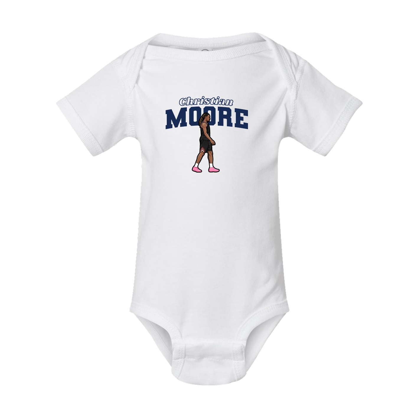 Baby Onesie — Name Arch in White