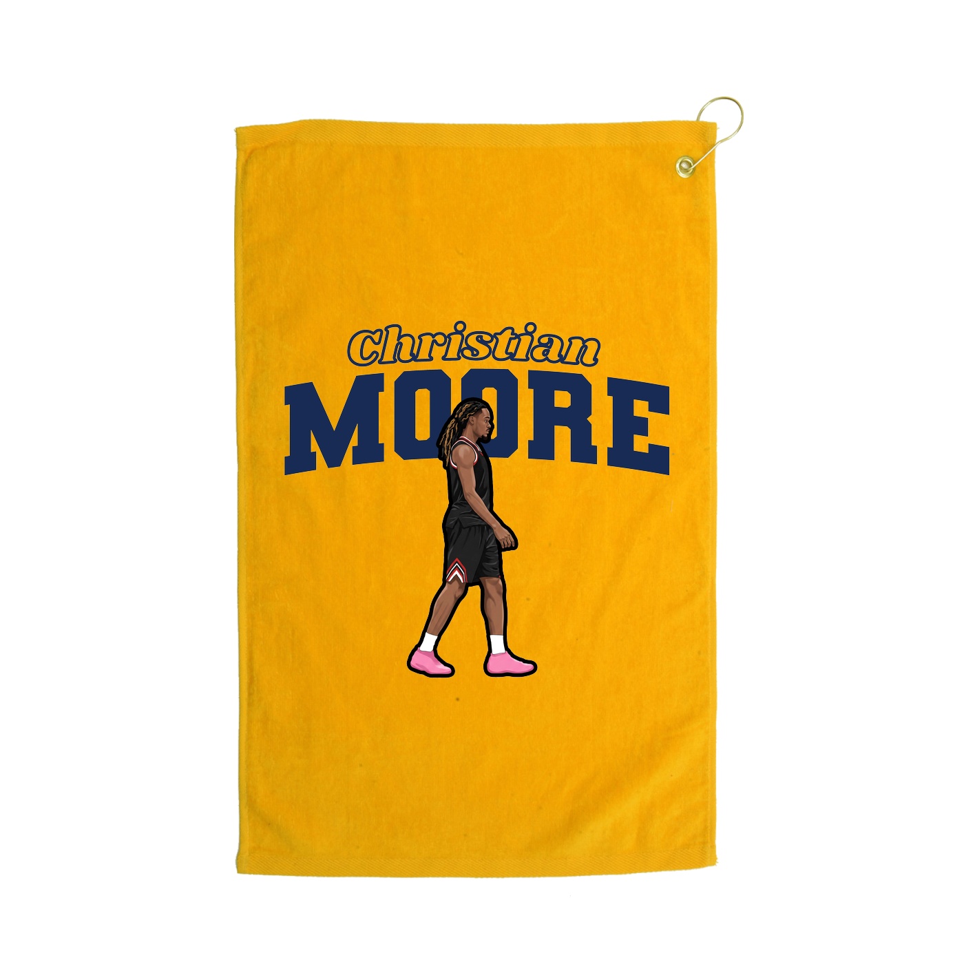 Golf Towel — Name Arch in Gold