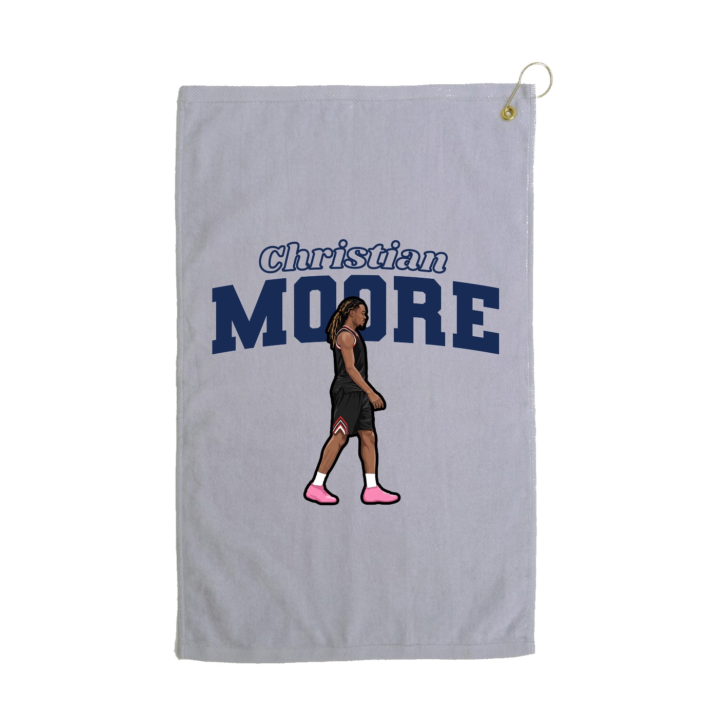 Golf Towel — Name Arch in Grey