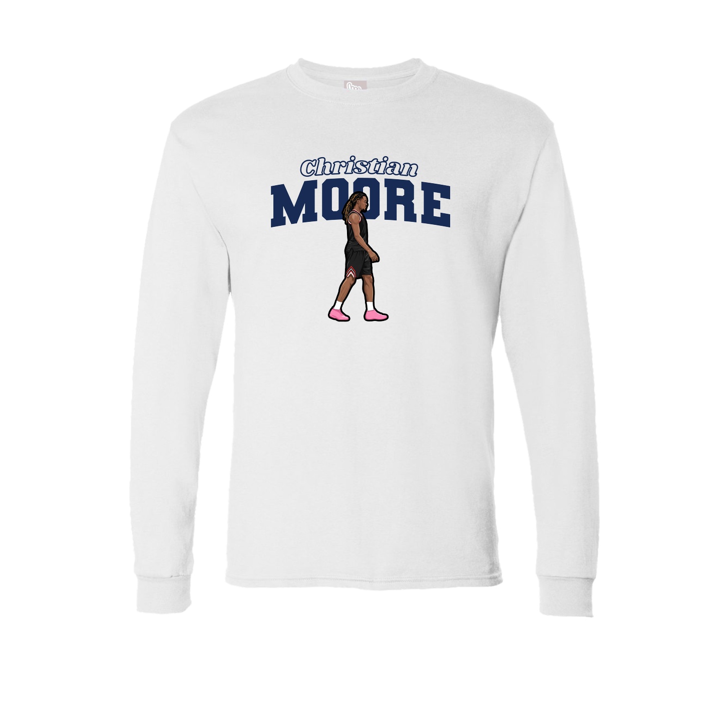 Long Sleeve Tee — Name Arch in White