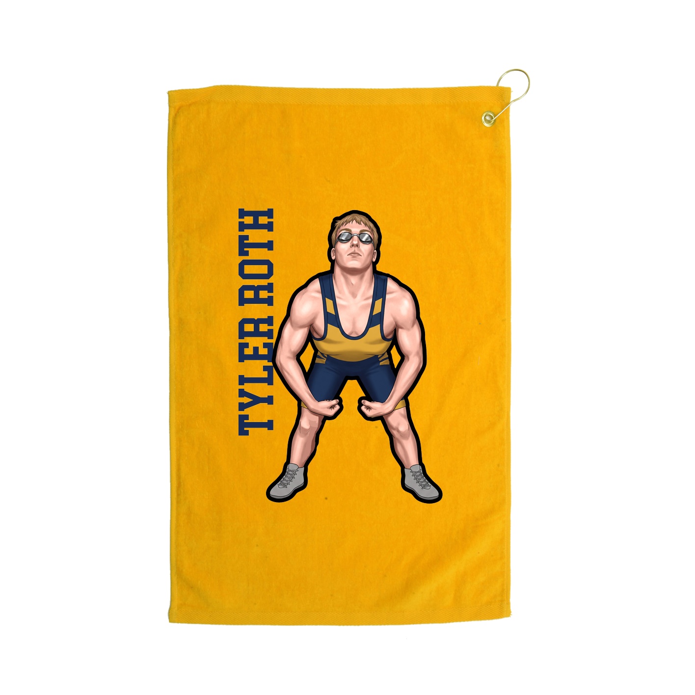 Golf Towel — Name Vertical in Gold
