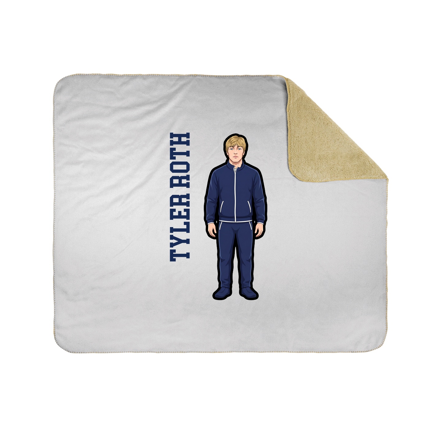 Throw Blanket — Name Vertical in White