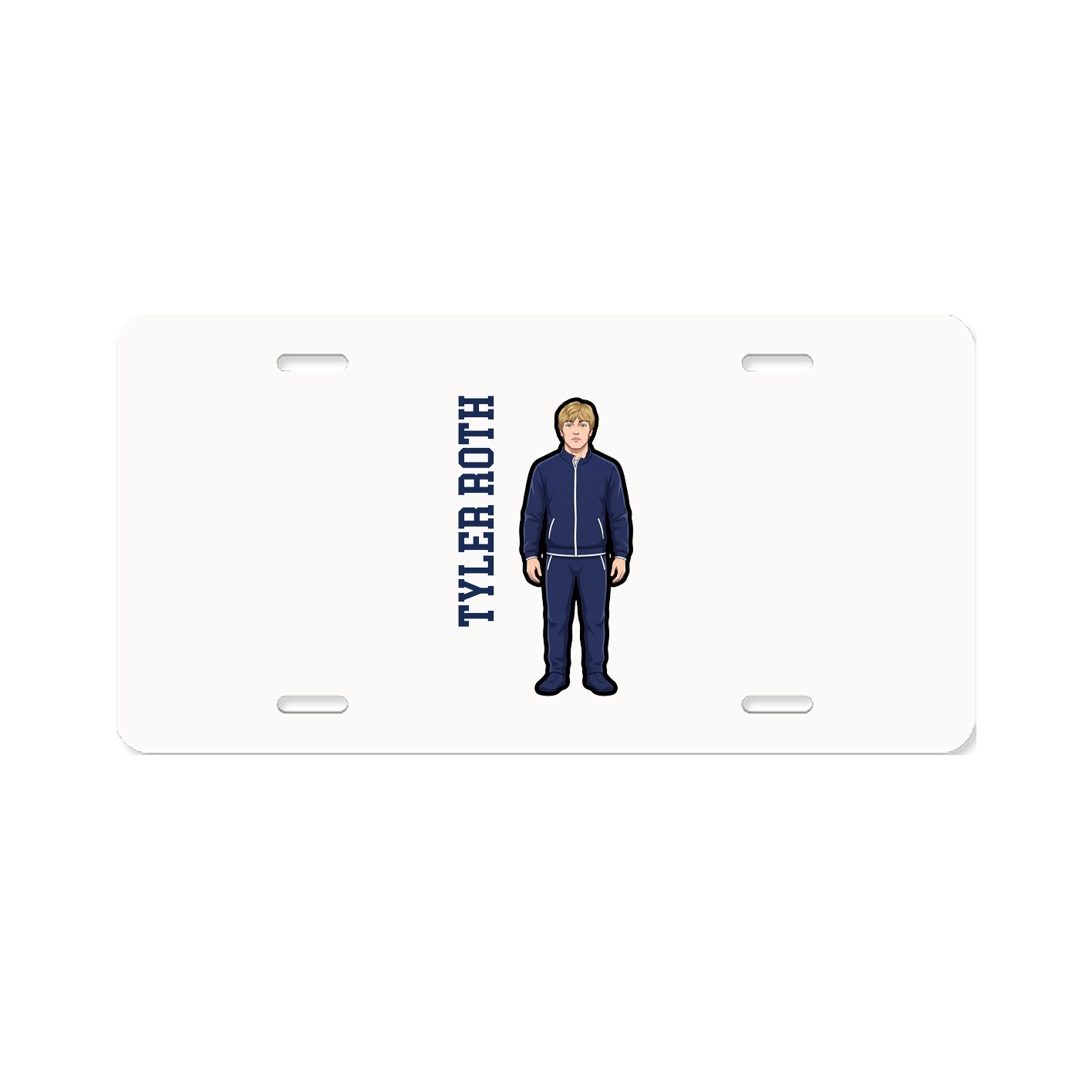 License Plate — Name Vertical in Classic