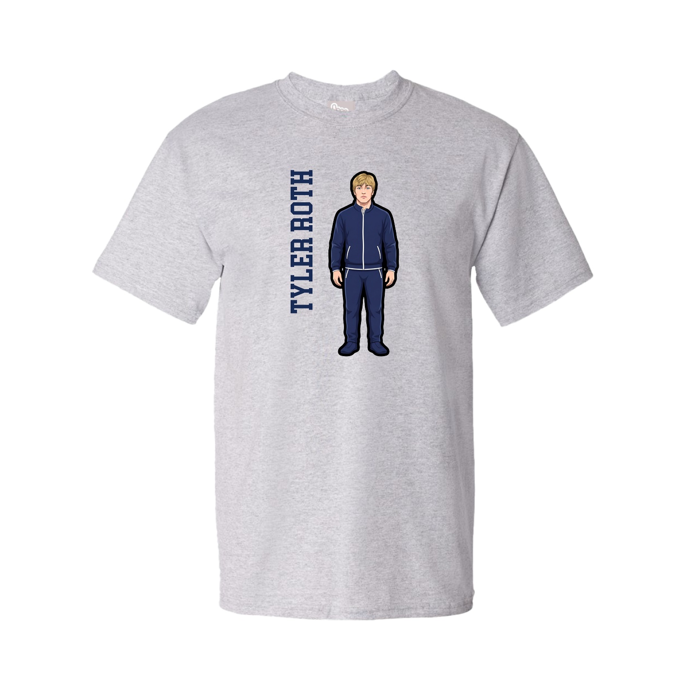 Tee — Name Vertical in Grey