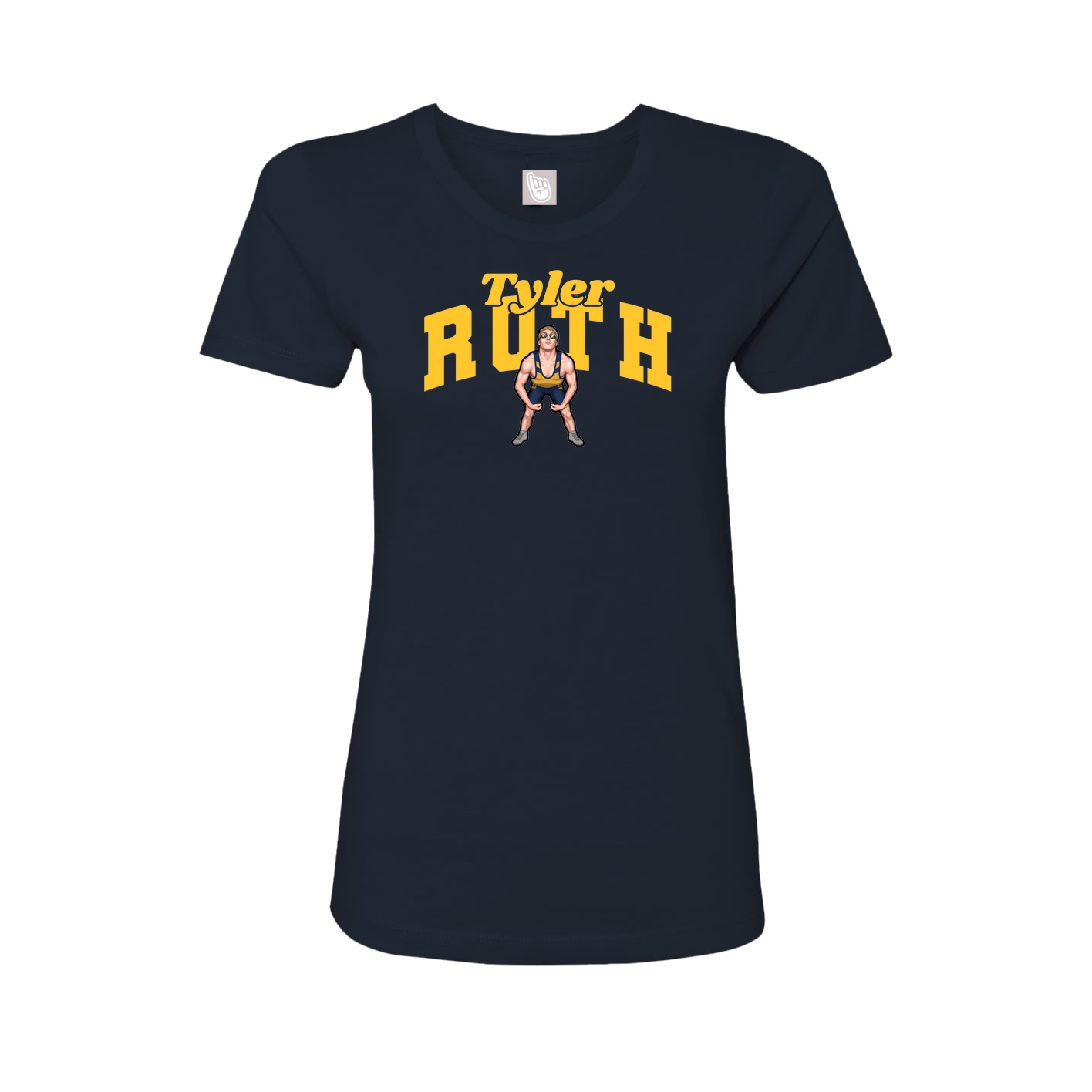Fitted Women's Tee — Signature Arch in Navy