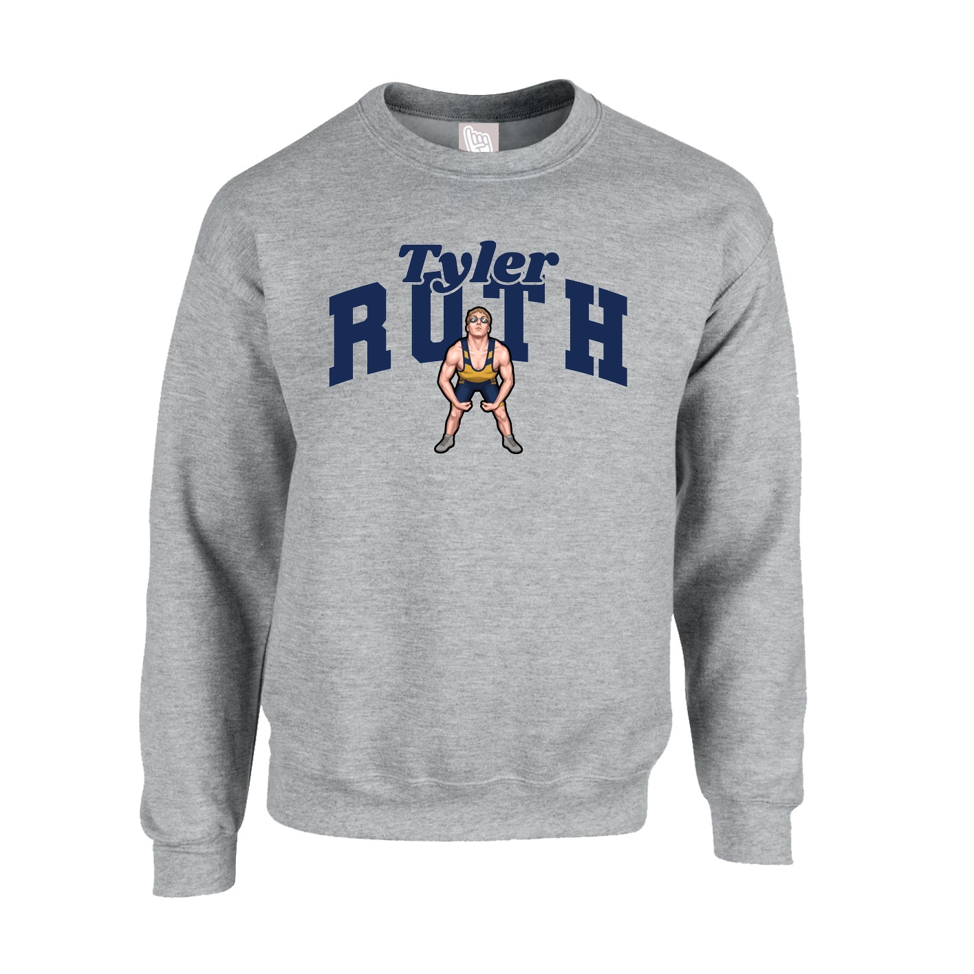 Fleece Crew — Signature Arch in Grey