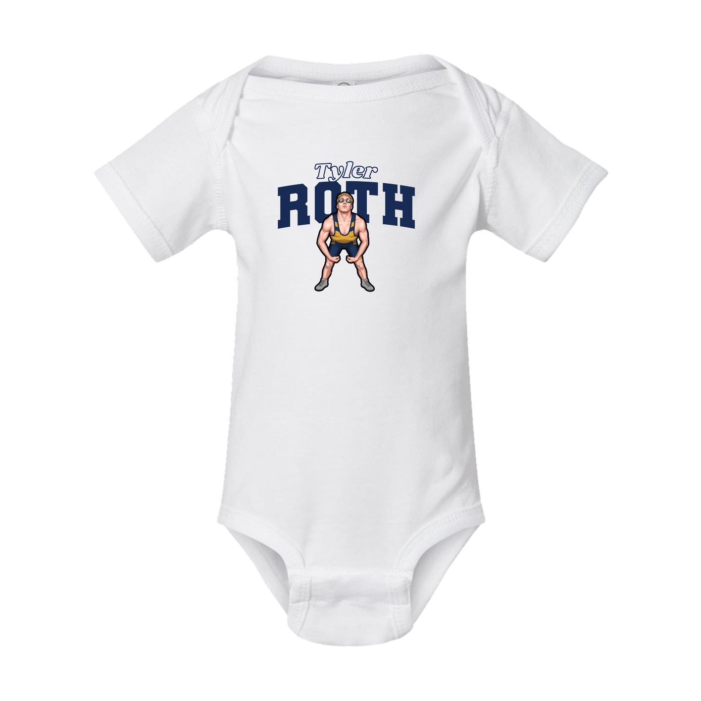 Baby Onesie — Name Arch in White