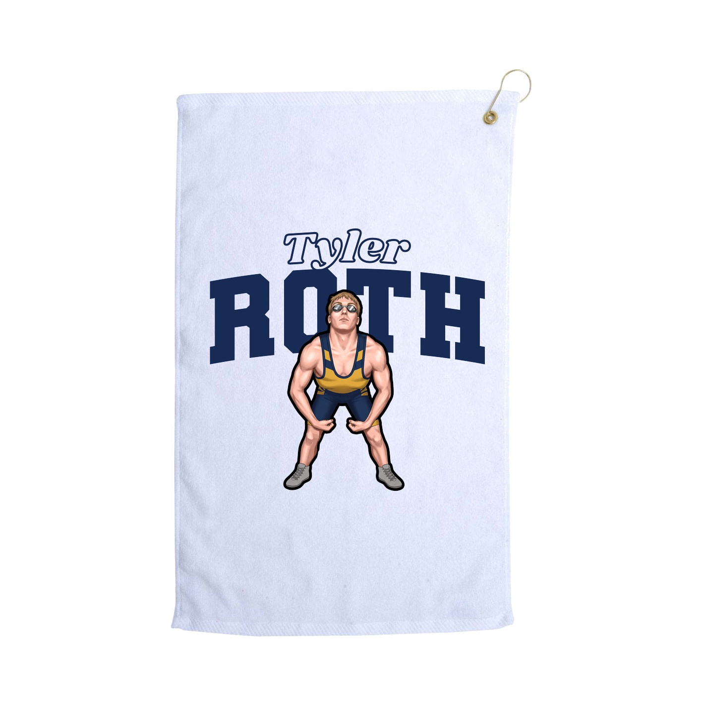 Golf Towel — Name Arch in White