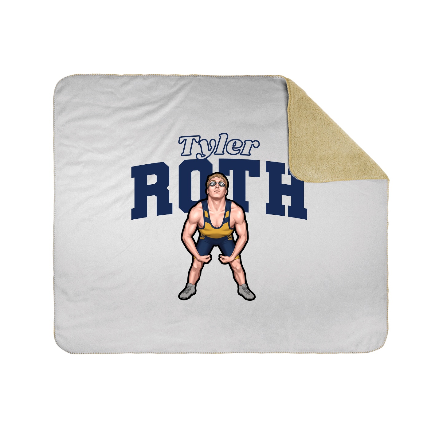 Throw Blanket — Name Arch in White