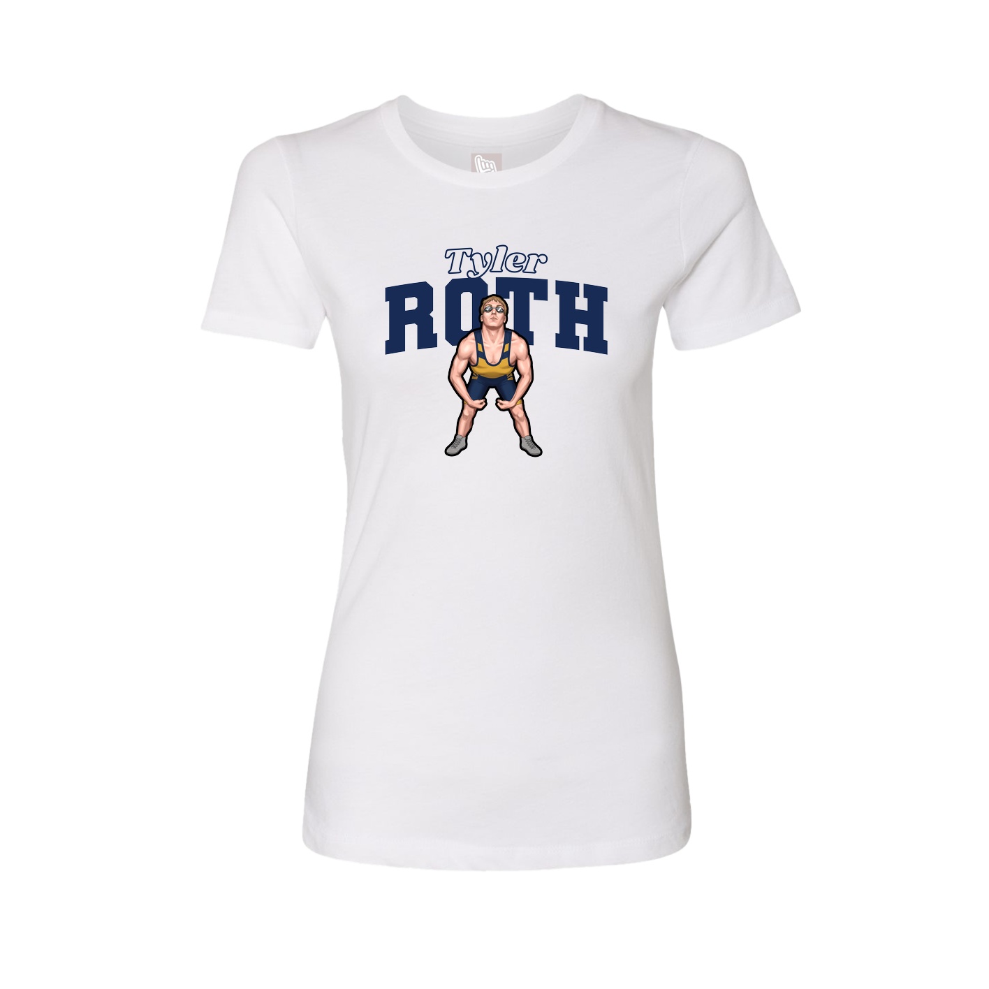 Fitted Women's Tee — Name Arch in White