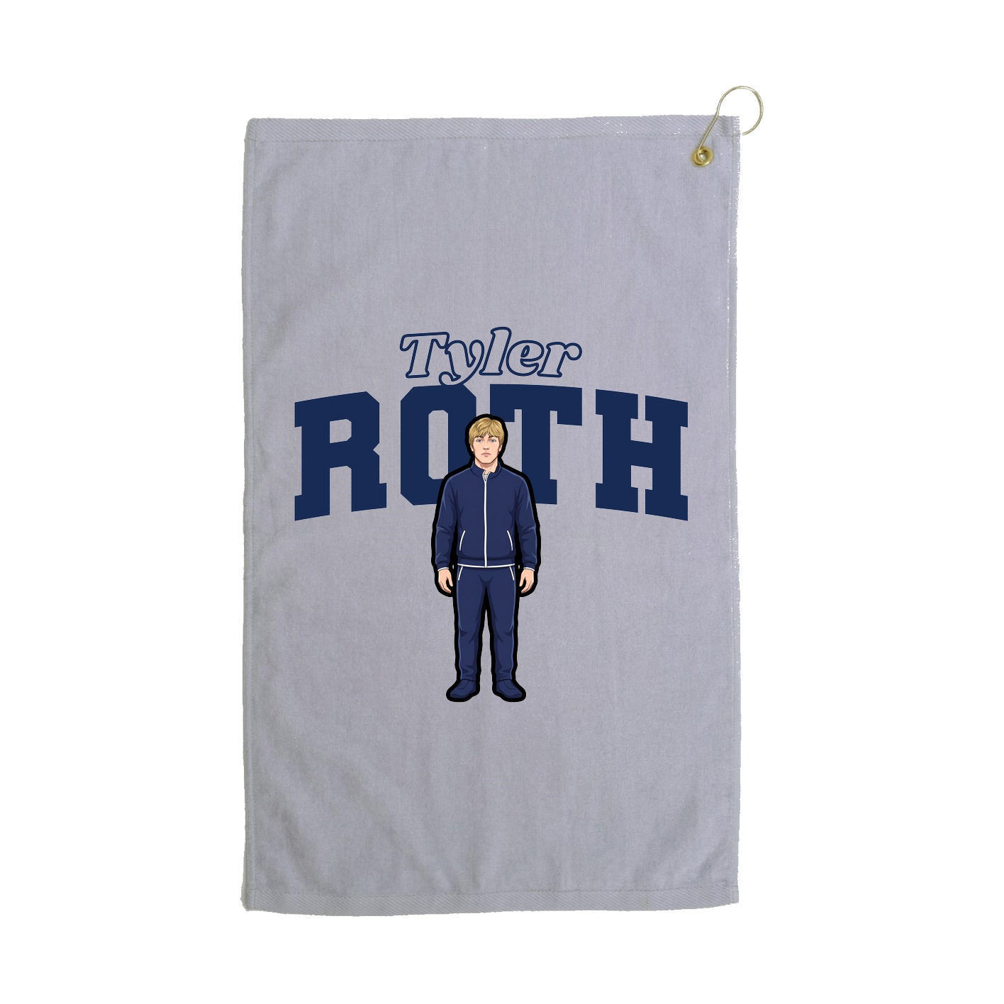 Golf Towel — Name Arch in Grey