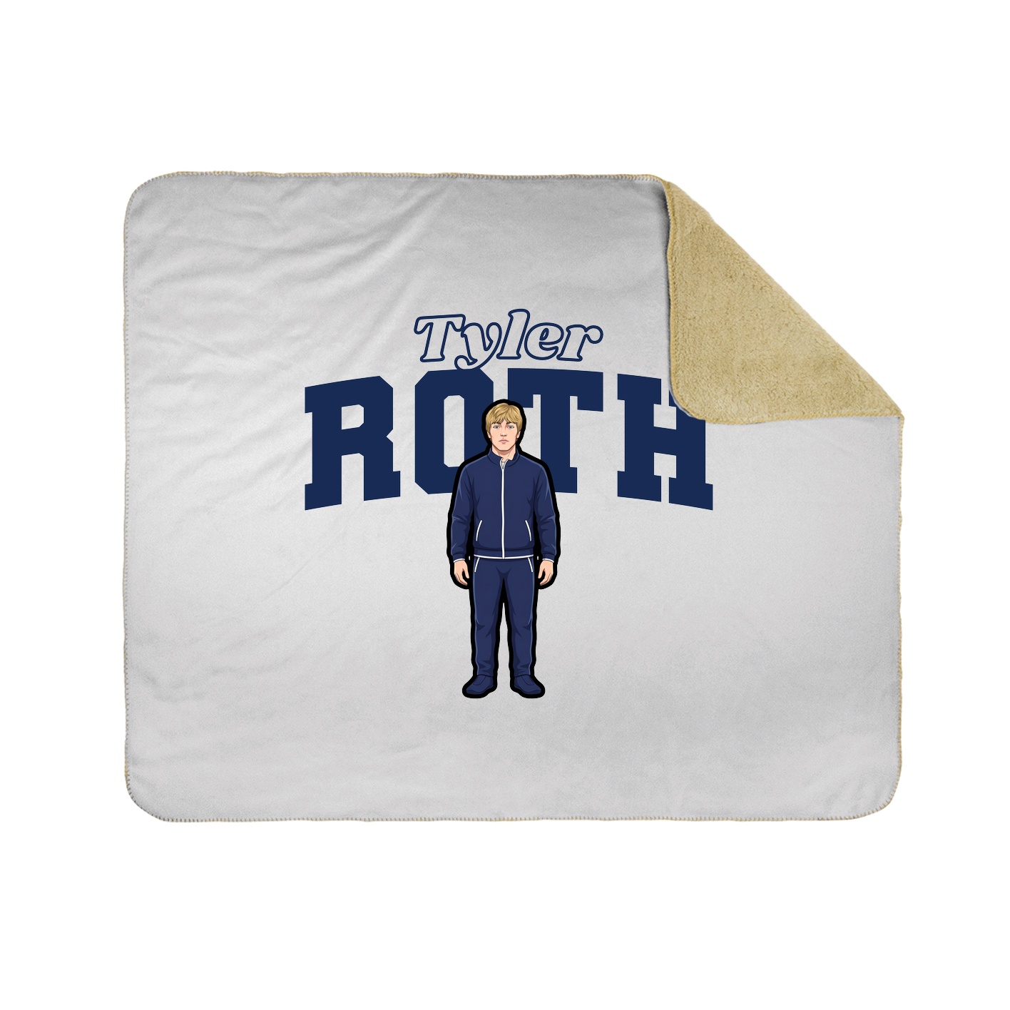 Throw Blanket — Name Arch in White