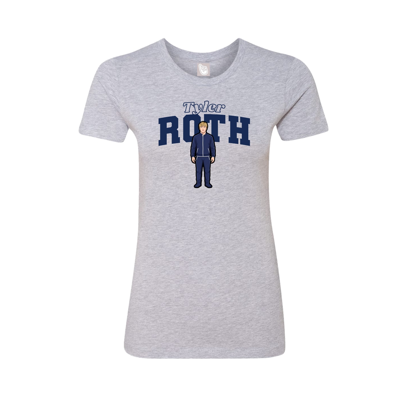Fitted Women's Tee — Name Arch in Grey