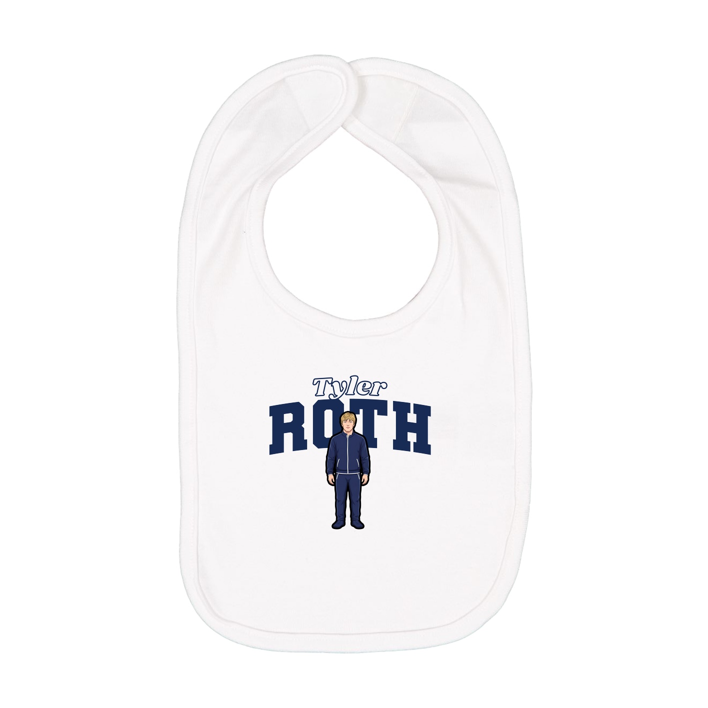 Infant Bib — Name Arch in White