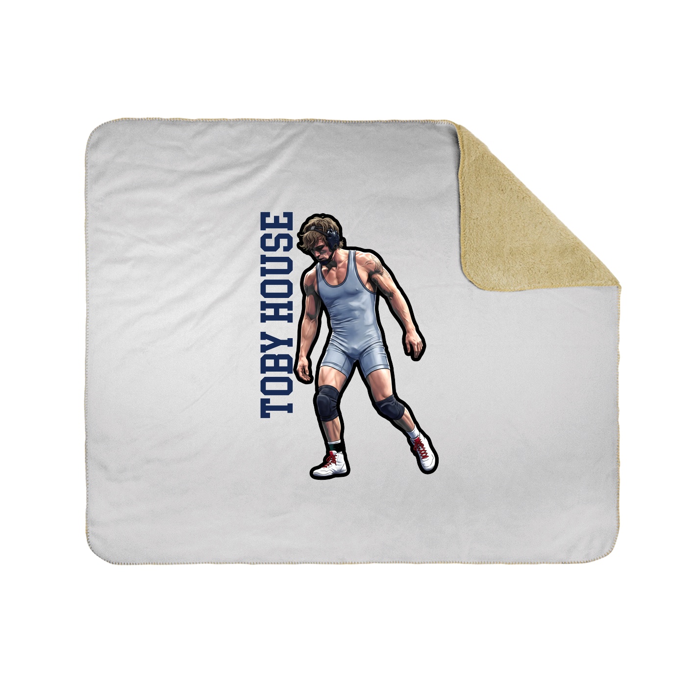 Throw Blanket — Name Vertical in White