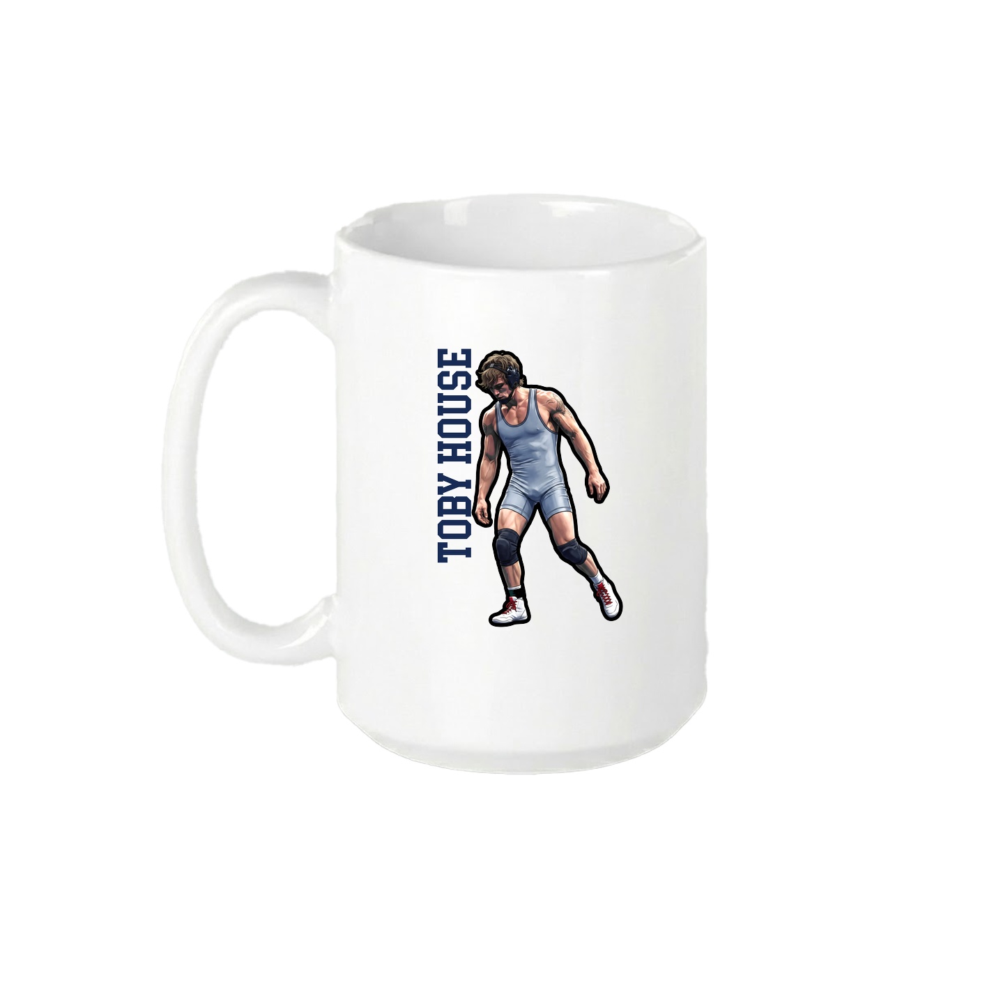 15oz Coffee Mug — Name Vertical in White