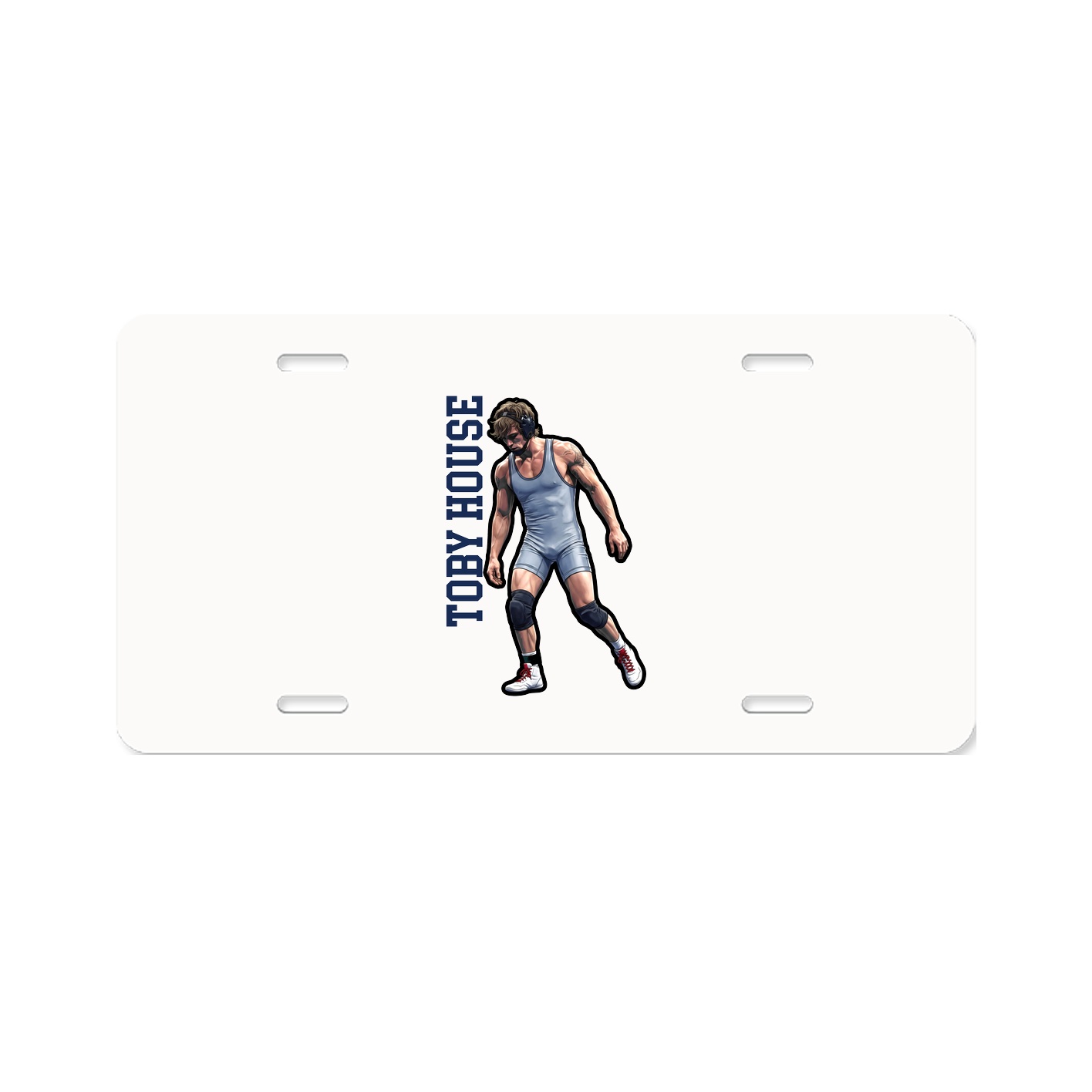 License Plate — Name Vertical in Classic