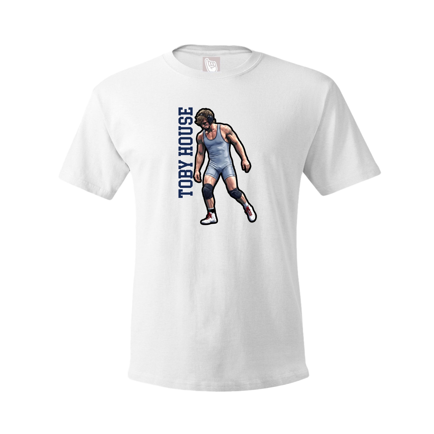 Tee — Name Vertical in White