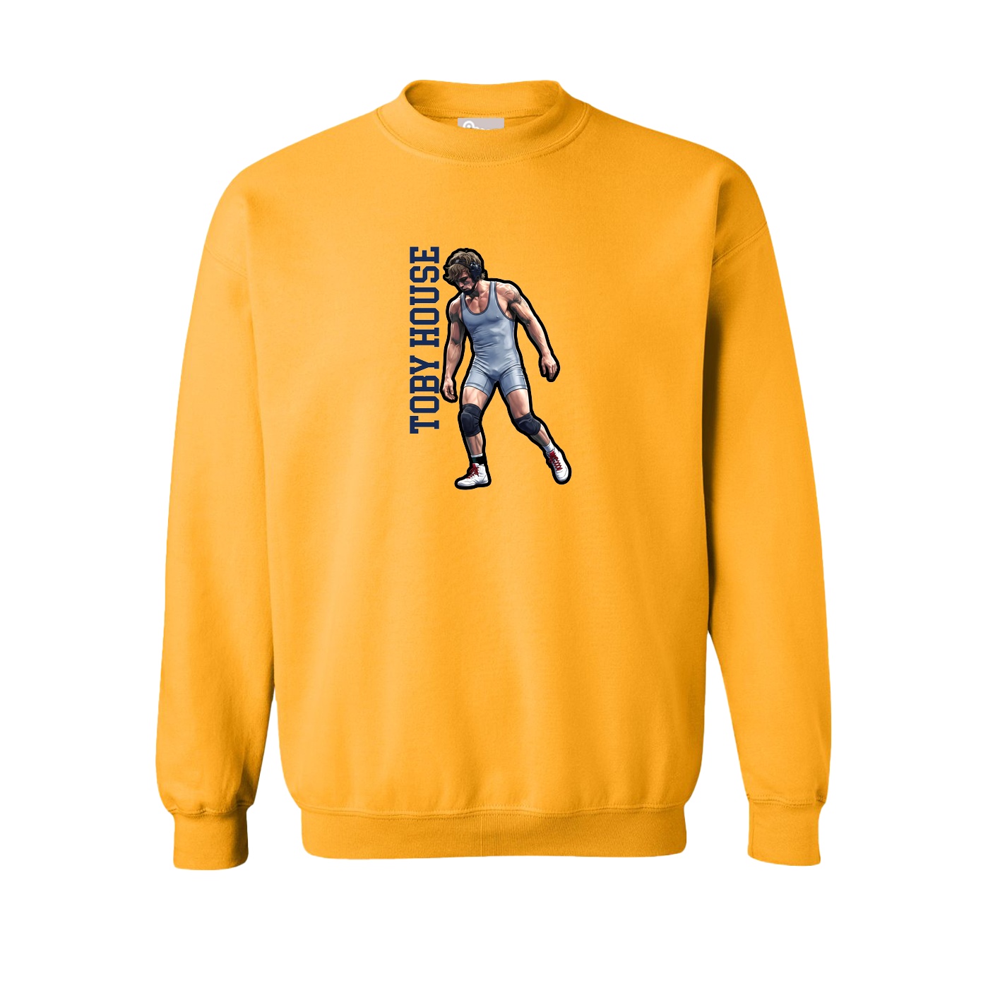 Fleece Crew — Name Vertical in Gold