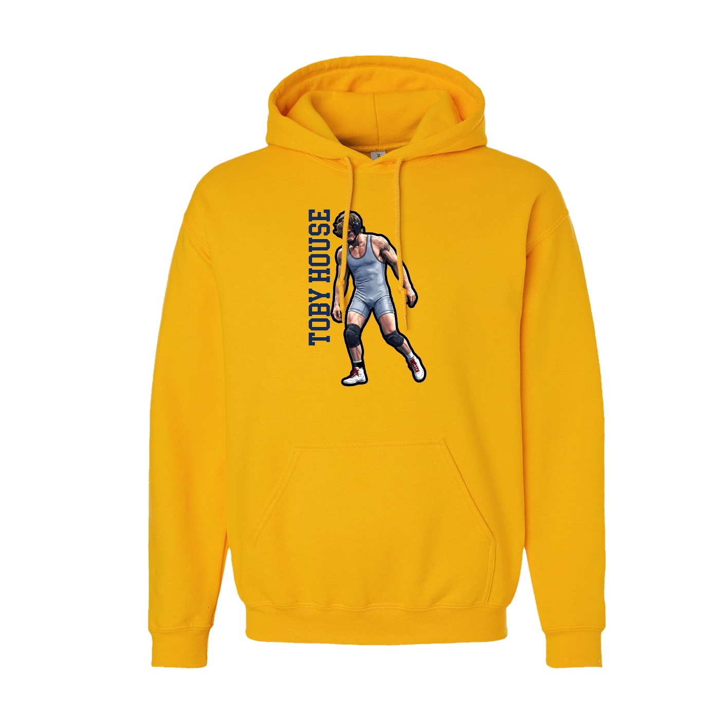 Youth Hoodie — Name Vertical in Gold