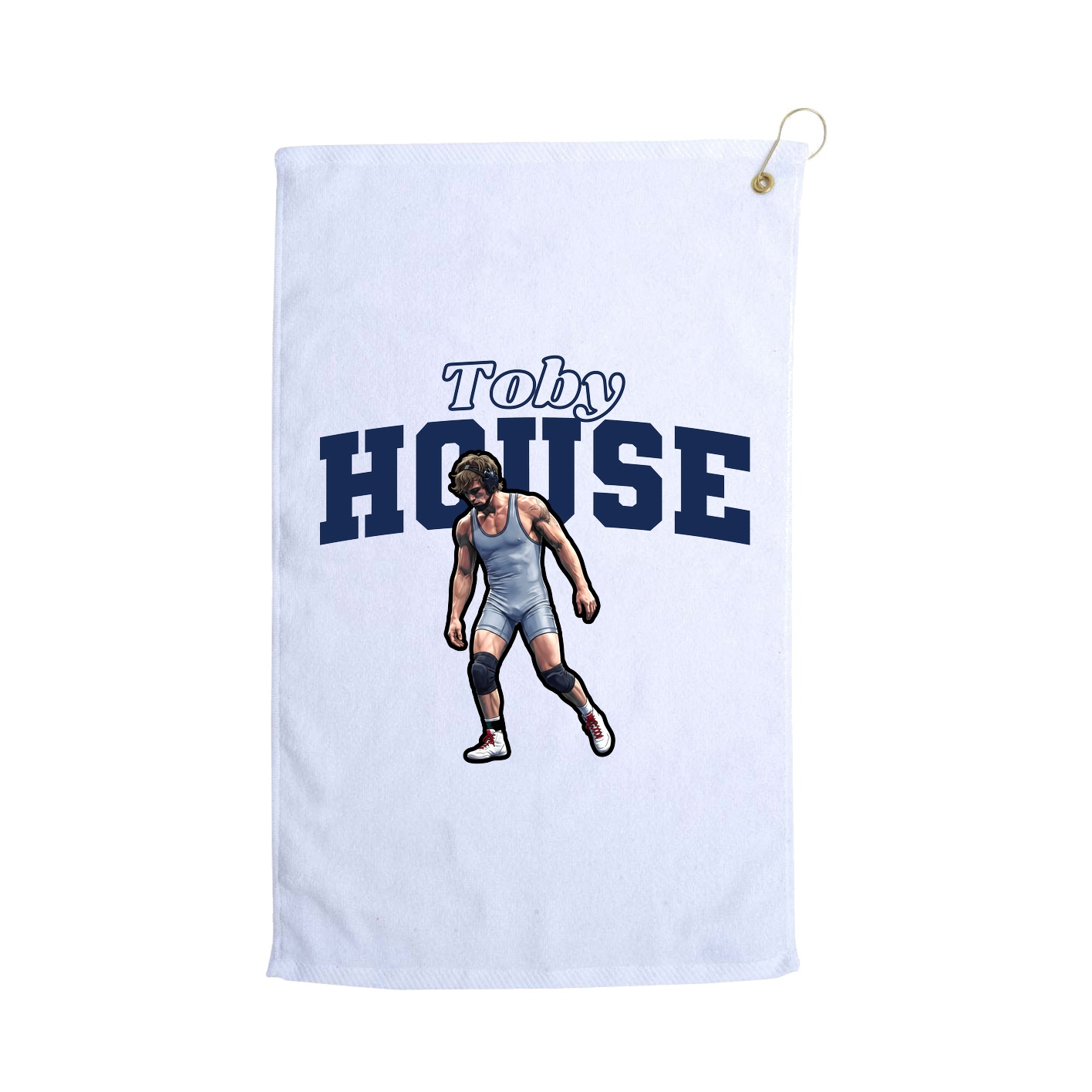 Golf Towel — Name Arch in White
