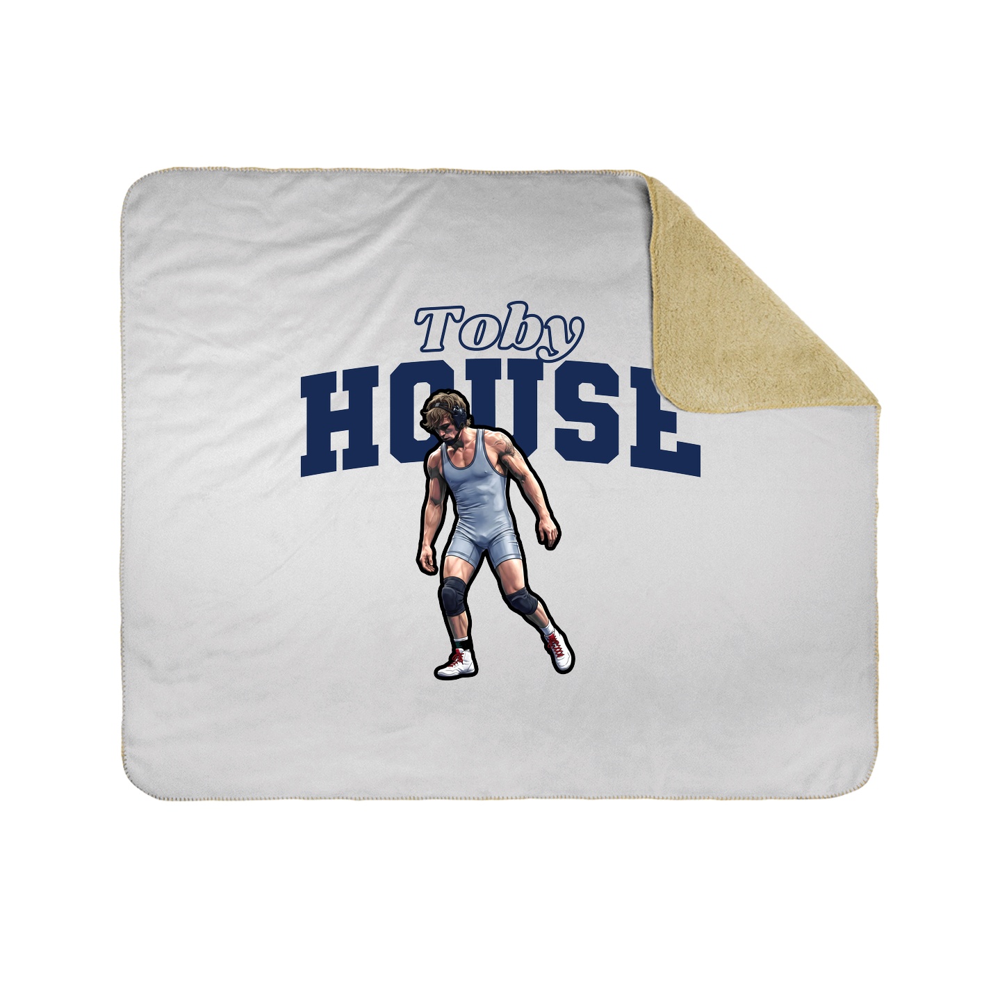 Throw Blanket — Name Arch in White
