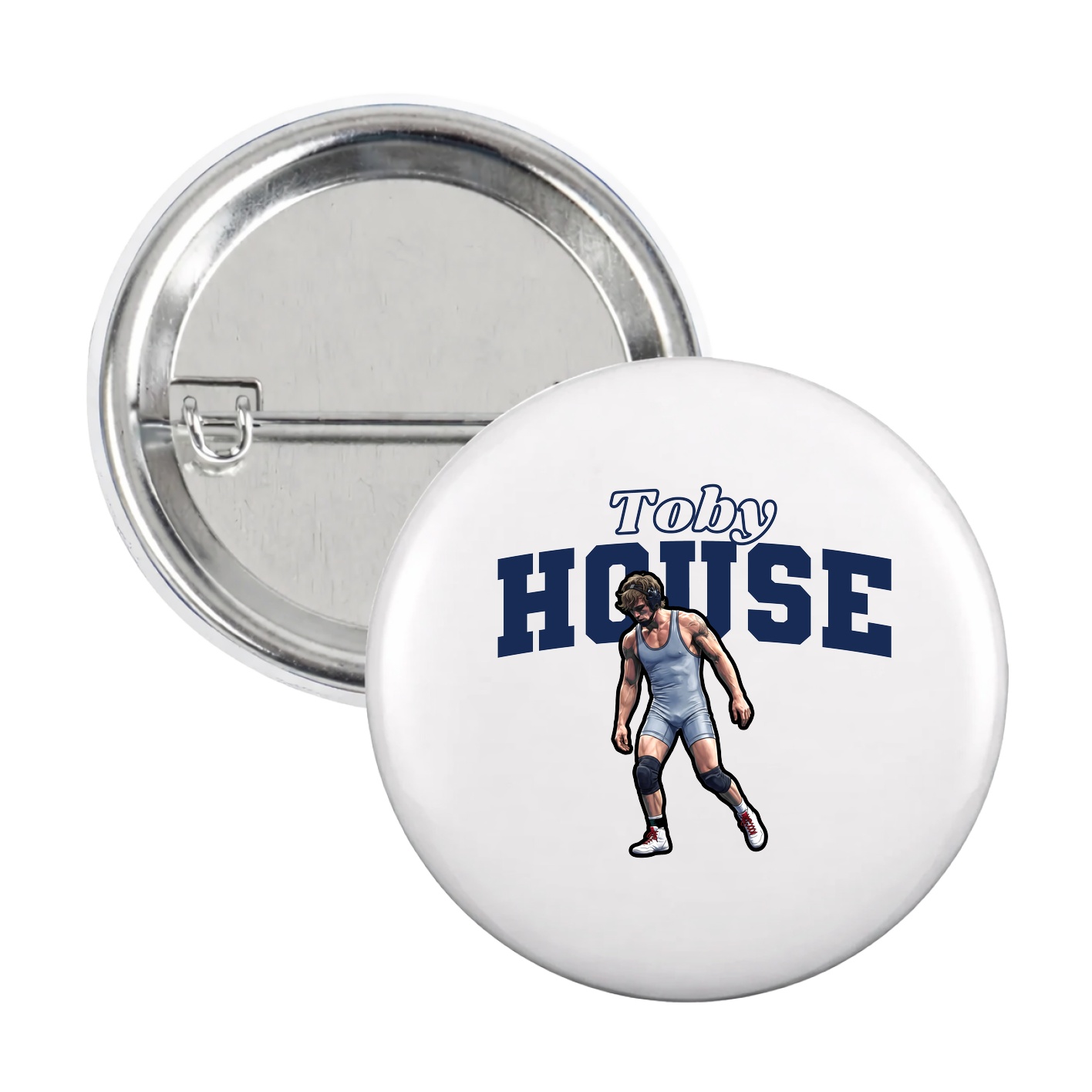 Game Day Button — Name Arch in White
