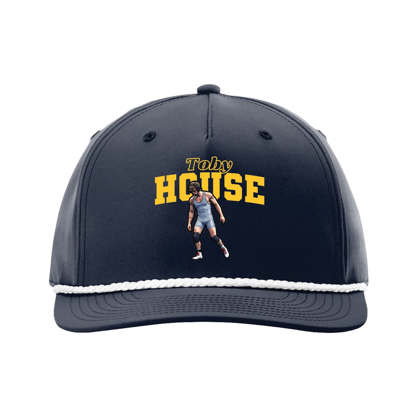 Five-Panel Classic Rope Cap — Name Arch in Navy