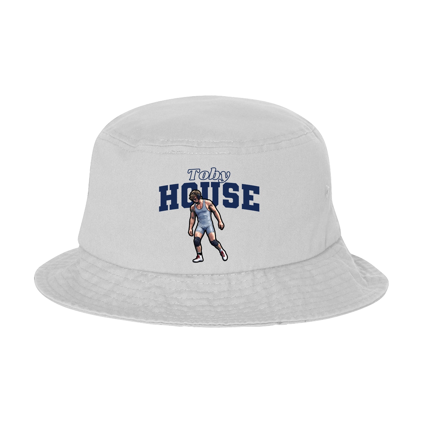 Bucket Cap — Name Arch in White